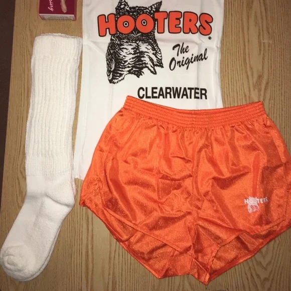 New Hooters Girl Vintage Uniform Tank Shorts Pantyhose XL Length Socks Size XS